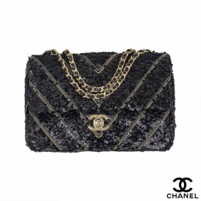 Chanel Chevron Sequin Bag